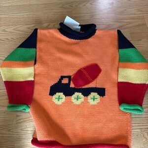 Kelly's Kids Orange and Navy Knit Sweater